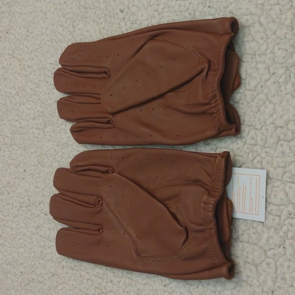 NWT Leather in Handz Brown Premium Leather Driving Gloves (Large) - Picture 7 of 12
